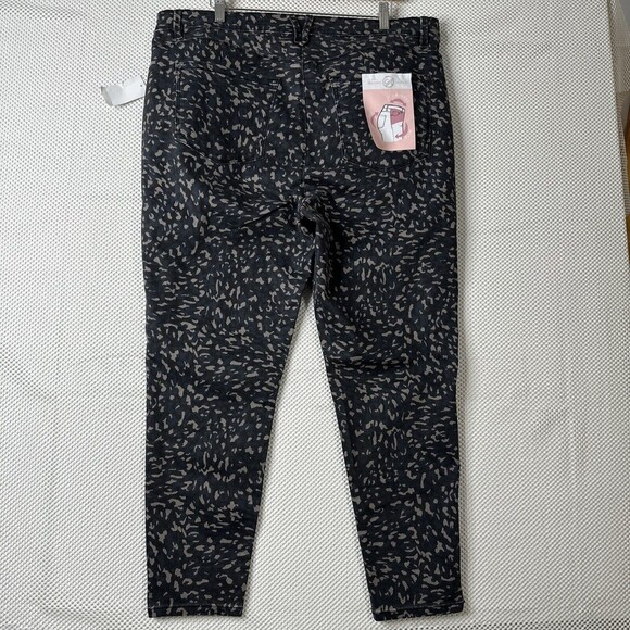 Curve Appeal Womens Jeans Midrise Skinny Abstract Leopard Print Size 20W NWT $68 - Picture 10 of 15